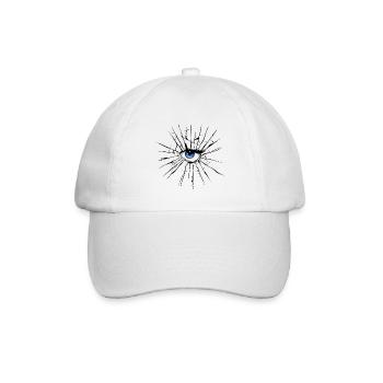 Blaues Auge Glaseffekt zerbrochen - Baseballkappe - Weiß/Weiß - Vorne