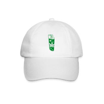 Feuerzeug Grünes Cannabis - Baseballkappe - Weiß/Weiß - Vorne