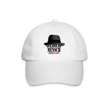 Jeder Mensch ist Kunst | Beuys Hut - Baseballkappe - Weiß/Weiß - Vorne
