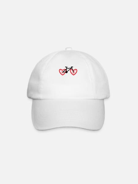 Fahrrad Herz Rad - Baseballkappe - Weiß/Weiß