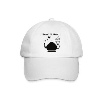 Beer Nee Ik drink mien Tee Teespruch Ostfriesen - Baseballkappe - Weiß/Weiß - Vorne