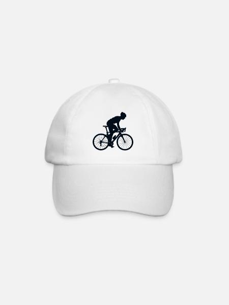 Fahrradfahrer Silhouette Fahrrad Fahrer Radfahrer - Baseballkappe - Weiß/Weiß