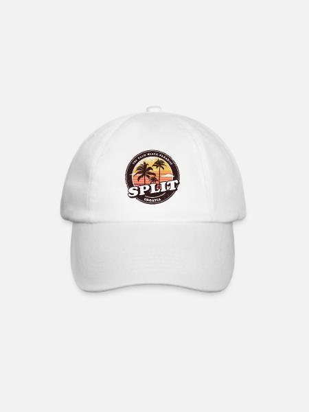 Split Kroatien Vintage Beach Design - Baseballkappe - Weiß/Weiß