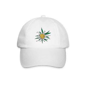 Edelweiss Blume Blüte - Baseballkappe - Weiß/Weiß - Vorne