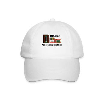 Retro Old School Analog - Baseballkappe - Weiß/Weiß - Vorne