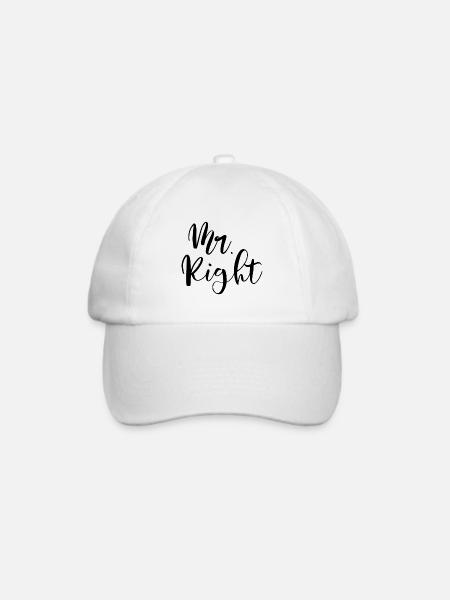 Mr. Right der Richtige und Einzige - Baseballkappe - Weiß/Weiß