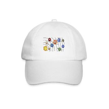 Kids Planeten - Baseballkappe - Weiß/Weiß - Vorne