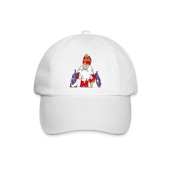 Sinterklaas Daumen hoch zwartepiet - Baseballkappe - Weiß/Weiß - Vorne