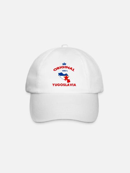 Jugoslawien 100% Original Flaggen - Baseballkappe - Weiß/Weiß