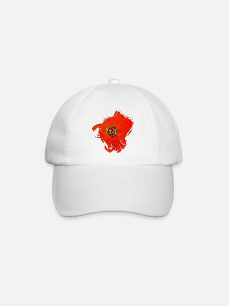 Blumen Rose orange - Baseballkappe - Weiß/Weiß