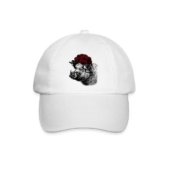Wildschwein / Eber mit Schwarzwälder Bollenhut - Baseballkappe - Weiß/Weiß - Vorne