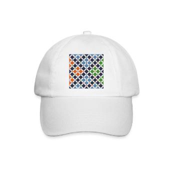 Andalusische Fliesen 11 (Alhambra, Granada) - Baseballkappe - Weiß/Weiß - Vorne