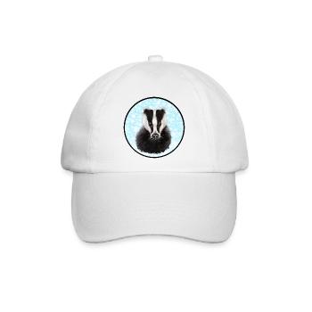 Badger/Dachs im Schnee - Baseballkappe - Weiß/Weiß - Vorne