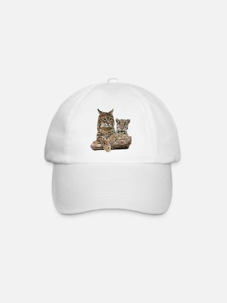 Luchs und Nebelparder - Baseballkappe - Weiß/Weiß