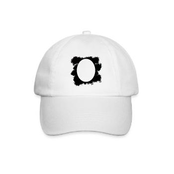 Schwarzer Farbfleck Hintergrund Oval - Baseballkappe - Weiß/Weiß - Vorne