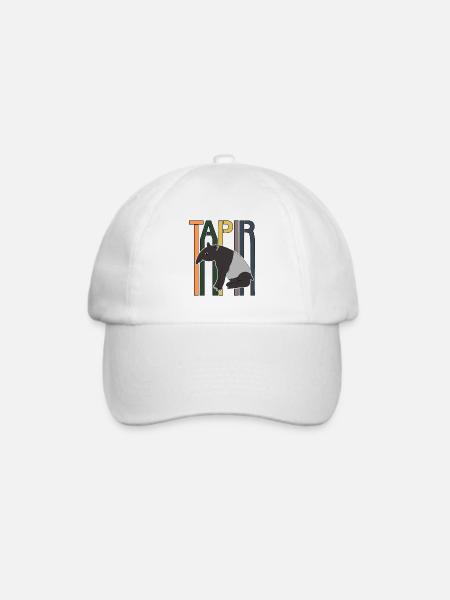 Tapir Retro Schrift Geschenk - Baseballkappe - Weiß/Weiß