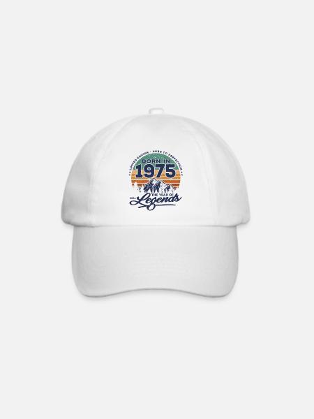 Legenden werden 1975 geboren - Baseballkappe - Weiß/Weiß