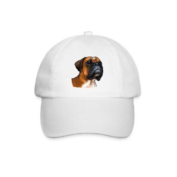 Boxer Hundekopf - Baseballkappe - Weiß/Weiß - Vorne