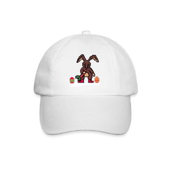 Niedlicher Osterhäschen Pixelart - Baseballkappe - Weiß/Weiß - Vorne