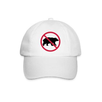 Bär Verboten Schild - Baseballkappe - Weiß/Weiß - Vorne