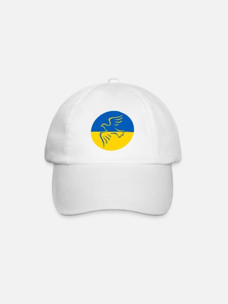 Ukraine Friedenstaube - Baseballkappe - Weiß/Weiß