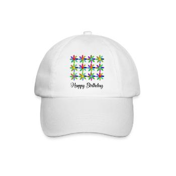 GEBURTSTAG. ALLES GUTE ZUM GEBURTSTAG. ALLES GUTE ZUM GEBURTSTAG. - Baseballkappe - Weiß/Weiß - Vorne
