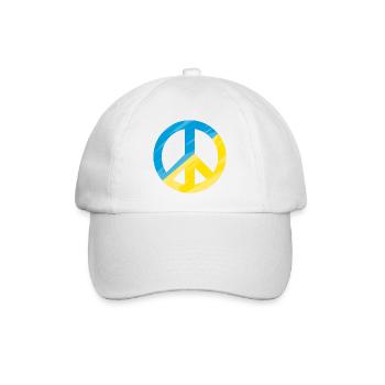 Peacezeichen, Friedenszeichen, Frieden, Ukraine - Baseballkappe - Weiß/Weiß - Vorne