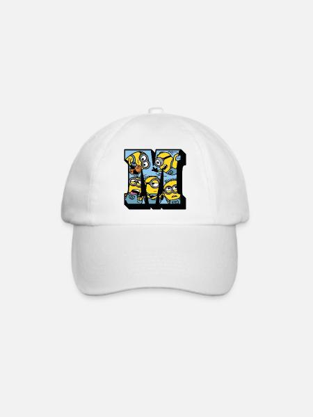 Minions College Buchstabe - Baseballkappe - Weiß/Weiß
