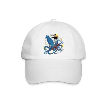 Blue Ink Spirits - Kraken Abyssal Riesenkalmar - Baseballkappe - Weiß/Weiß - Vorne