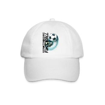 Dynamischer Fußball und Fußballschuh - Baseballkappe - Weiß/Weiß - Vorne
