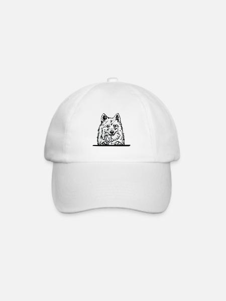 Japanischer Spitzhund für spähende Hundeliebhaber - Baseballkappe - Weiß/Weiß