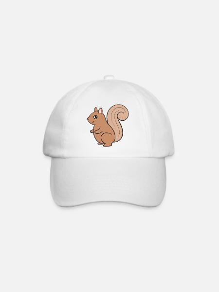 Eichhörnchen - Baseballkappe - Weiß/Weiß