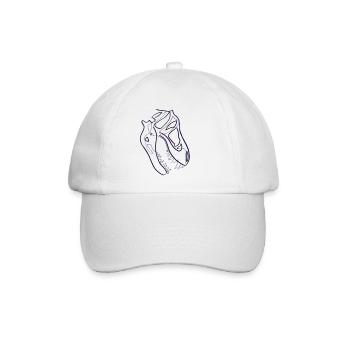 T-Rex-Totenkopf im einzeiligen verschwommenen Effekt - Baseballkappe - Weiß/Weiß - Vorne