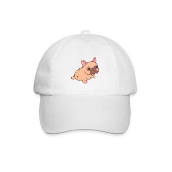 Süßer französischer Bulldoggenhintern - Baseballkappe - Weiß/Weiß - Vorne