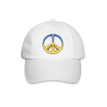 Peacezeichen Retro Design Ukraine Antikrieg - Baseballkappe - Weiß/Weiß - Vorne