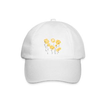 Gelbe Blumen - Baseballkappe - Weiß/Weiß - Vorne