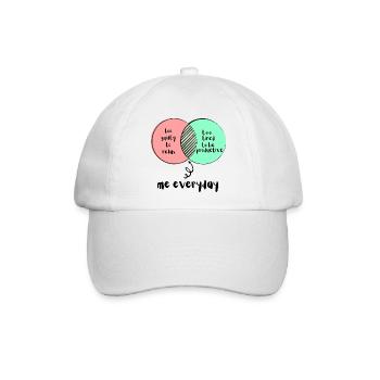 Venn Diagramm zu schuldig zu müde lustig Faultier - Baseballkappe - Weiß/Weiß - Vorne