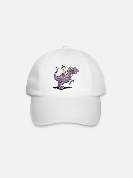 Dinoreiter I Dinosaurier Reiter I Dino - Baseballkappe - Weiß/Weiß