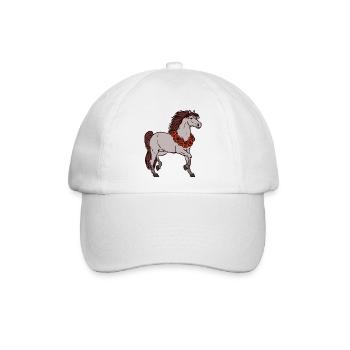 Cool Pferde Galopp Islandpferde Pferdefan - Baseballkappe - Weiß/Weiß - Vorne