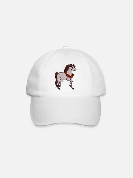 Cool Pferde Galopp Islandpferde Pferdefan - Baseballkappe - Weiß/Weiß