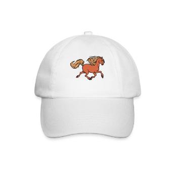 Pferdefan Islandpferde Galopp Isländer Pferde - Baseballkappe - Weiß/Weiß - Vorne