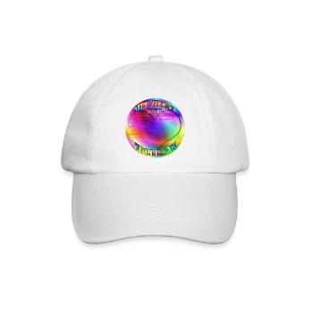Regenbogen mit Herz und Toleranz ohne Mauer - Baseballkappe - Weiß/Weiß - Vorne