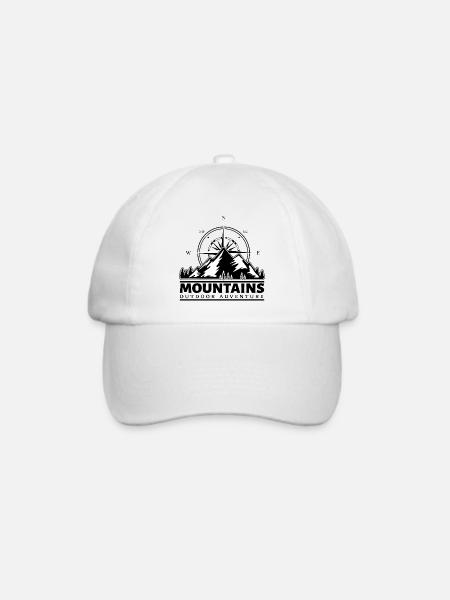 Mountains Outdoor Berge Bergsteiger Extremsport - Baseballkappe - Weiß/Weiß
