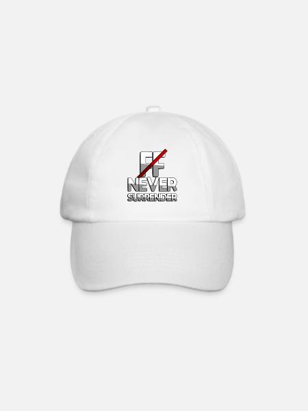 NEVER SURRENDER + FF - Gaming - Baseballkappe - Weiß/Weiß