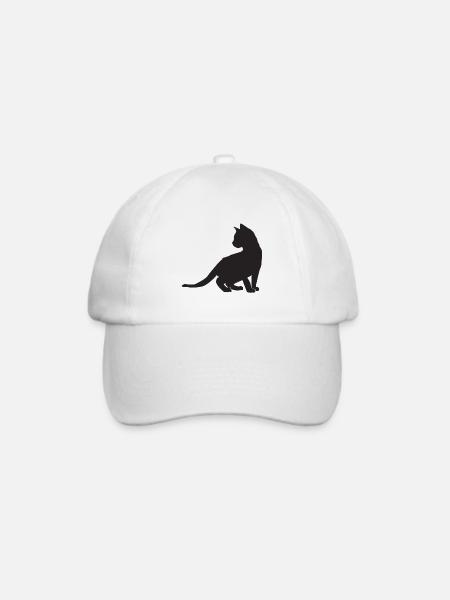 Kätzchen-Design - Baseballkappe - Weiß/Weiß