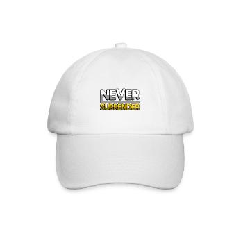 NEVER SURRENDER (Gelb) - Gaming - Baseballkappe - Weiß/Weiß - Vorne