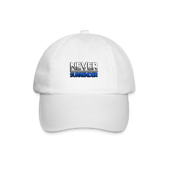 NEVER SURRENDER (Blau) - Gaming - Baseballkappe - Weiß/Weiß - Vorne
