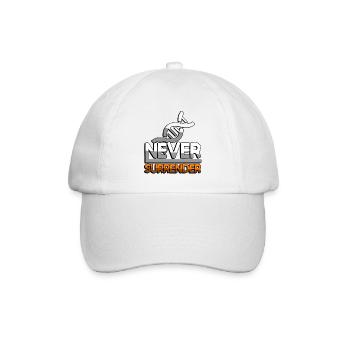 NEVER SURRENDER (Orange) + DNA - Gaming - Baseballkappe - Weiß/Weiß - Vorne