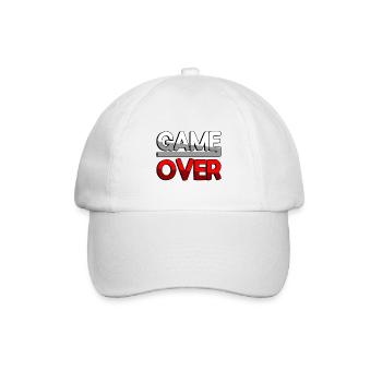 GAME OVER (Rot) - Gaming - Baseballkappe - Weiß/Weiß - Vorne