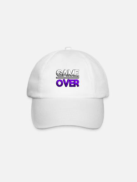 GAME OVER (Lila) - Gaming - Baseballkappe - Weiß/Weiß